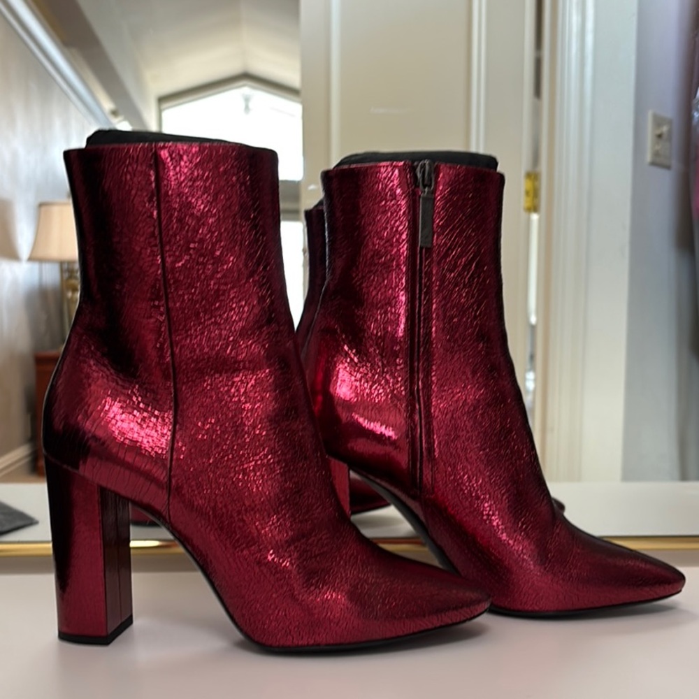 Saint Laurent Lou 95 zip bootie 38.5